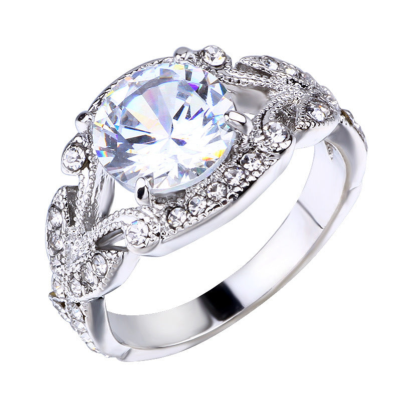Leaf Diamond Princess Ring